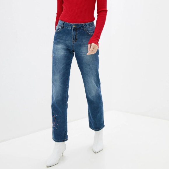 Desigual Denim - NWT Desigual Ankle Crop Embroidered Skinny Jeans Size 0